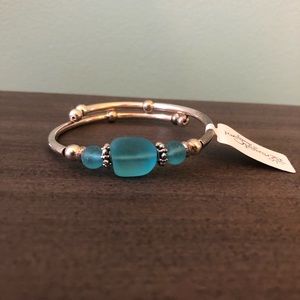 NWT Sea Glass & Metal Bracelet